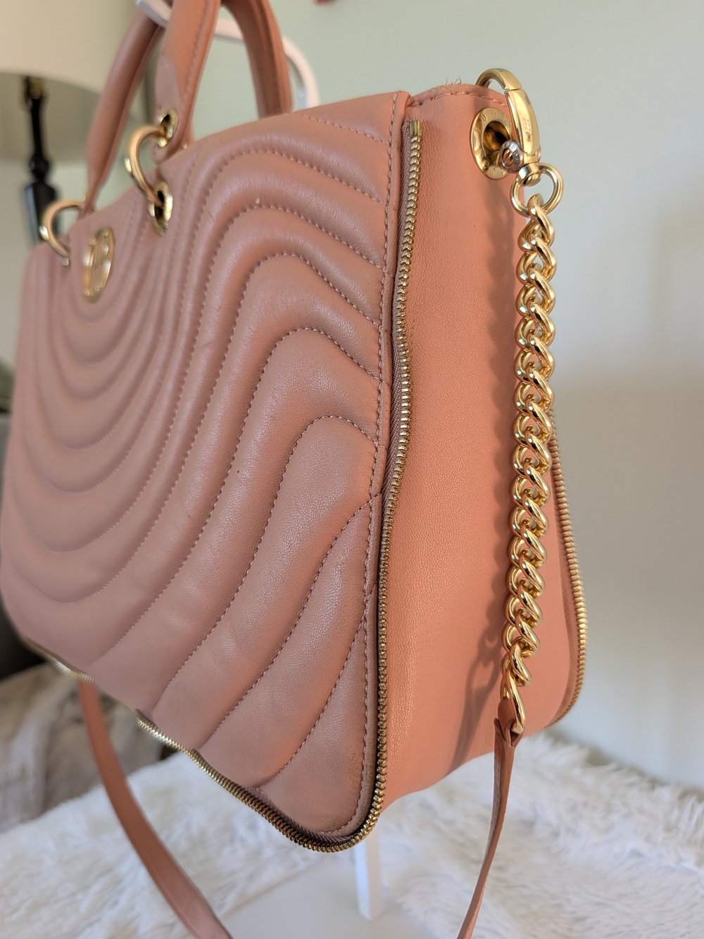 Henri Bendel No. 7 Pink Lambskin Quilted Tote - Picture 10 of 16